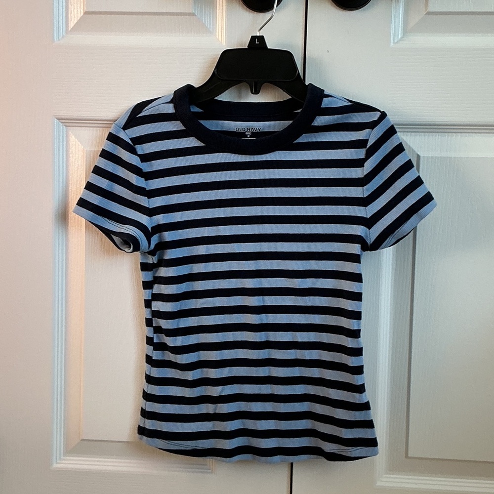 Old Navy Striped Tee - Navy and Light Blue